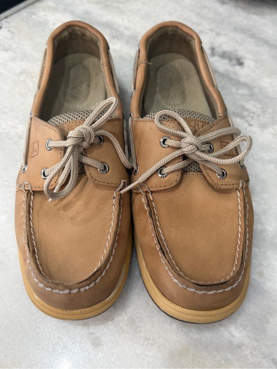 Sperry Shoes - Women’s Sperry Top-Sider Intrepid Tan Leather Boat Shoes Size 8